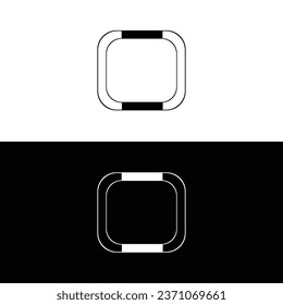 Round rectangle vector logo template design  