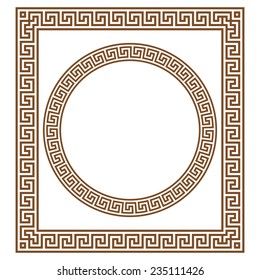 Round and rectangular classical roman or greek frame vector