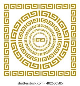 Round and rectangular classical roman or greek frame vector art