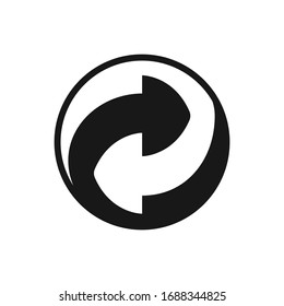 Round recycling symbol, Two arrows in a ying-yang pattern