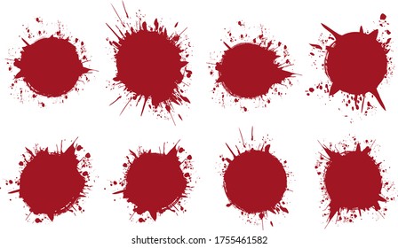 round red brush painted circle banner on white background
