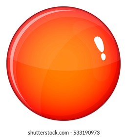 Round red button icon. Cartoon illustration of round red button vector icon for web