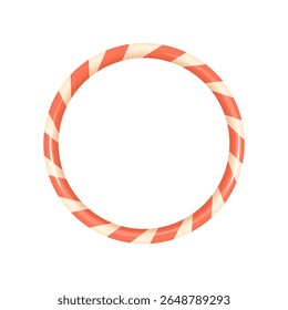 Marco de la Navidad de la caña de caramelo roja redonda para el diseño estacional