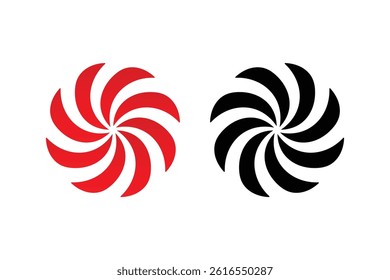 Round Red Candy Swirl Stencil Vector, festive peppermint candy swirl vector, holiday red candy swirl vector