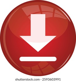 round red download button vector file eps 