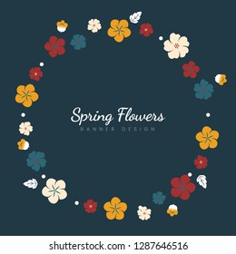Vector de insignia floral roja redonda