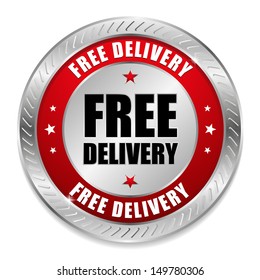 Round red free delivery button