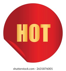Round red hot deal sticker. Special offer badge isolated on white background. Vector illustration