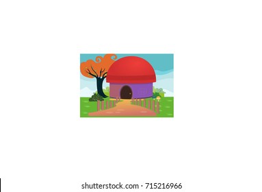 Round Red Hut