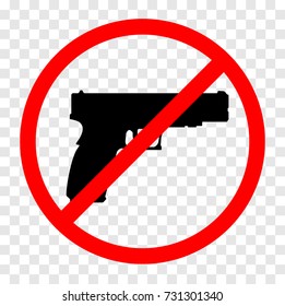 round red no guns sign. no firearms vector isolated illustration