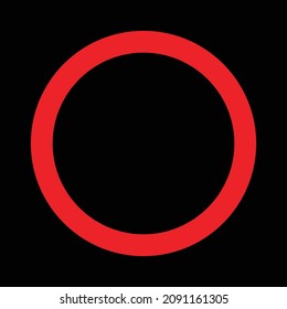round red on black background