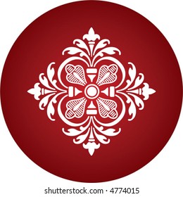 round red ornament abstract flower