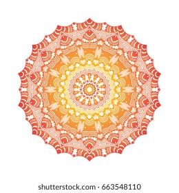 Round red ornament. Vector illustration
