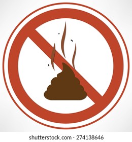 round red sign prohibiting shit