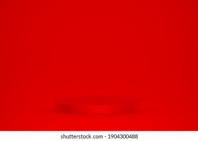 Estadio rojo redondo. Vector para presentación de productos