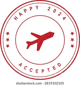 A round red stamp with 