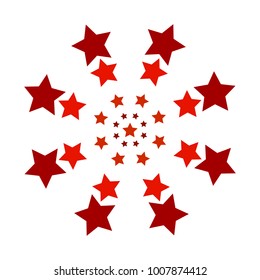 Round with red stars