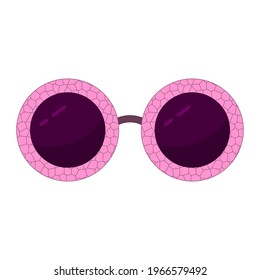 Round red sunglasses and marble frames  Trendy purple lenses and vintage pink mosaic eyeglasses elegant retro design and realistic vector gradient 