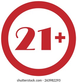 Round red under 21 twenty one stop sign vector isolated