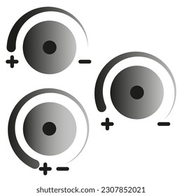 Round regulators icon for concept design. Audio radio app.