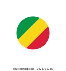 Round Republic of Congo flag emblem design element