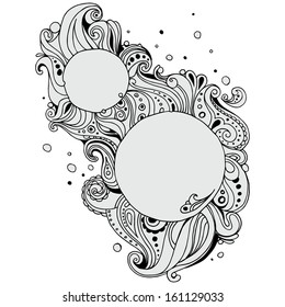 round retro ornamental frame isolated