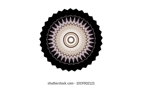 round , ribbed isolated kaleidoscope.