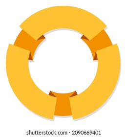 Round ribbon banner. Empty circle label template