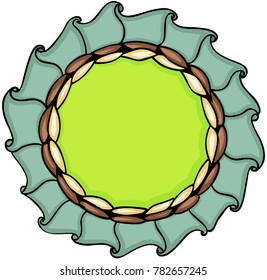 Round ribbon banner frame
