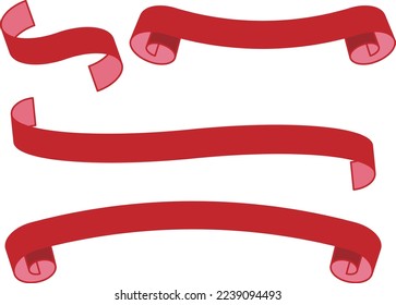Round and round ribbon variation set (red)