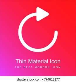 Round right arrow red and pink gradient material white icon minimal design