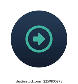 Round right side arrow icon, Flat vector illustration for web and mobile interface, EPS 10