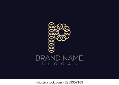 Diseño de logotipo de letras redondas P