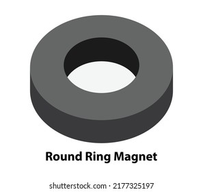 the Round ring magnet. isolated vector of ring permanent magnet on white background