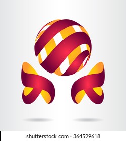  Round ring shape and infinity loop symbol, technology icon, thin line orbit logo. Abstract vector logo design template.