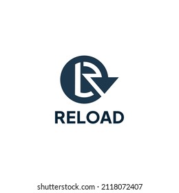 Round RL Letter Logo. Reload Vector Logo.