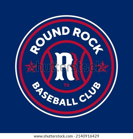Round Rock, Texas. Illustration vector graphic of Baseball logo. Vintage Logo Design Template Inspiration