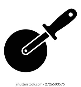 Rundrollenmesser zum Schneiden von gebackenem Pizzateig Küchengerät Kochgerät Symbol