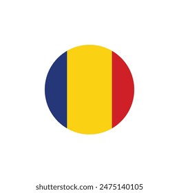 Round Romania flag emblem design element
