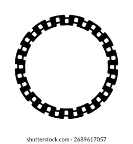 Round rope frame. chain circle shapes strength decorative vintage ropes vector.