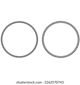 round rope frame icon vector isolated on background