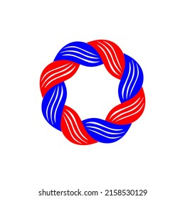 Round rope icon in red and blue color. Rope symbol with a white background. vector illustration
