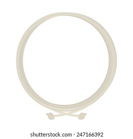 Round rope node frame. Vector clip art illustration isolated on white