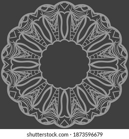 Rosette redondo con flor mandala. ornamento floral circular. ilustración decorativa vectorial.