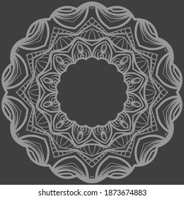 Rosette redondo con flor mandala. ornamento floral circular. ilustración decorativa vectorial.