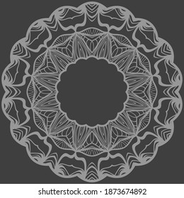 Round rosette with flower mandala. circle floral ornament. decorative vector illustration.