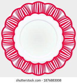 Round rosette with flower mandala. circle floral ornament. decorative vector illustration.