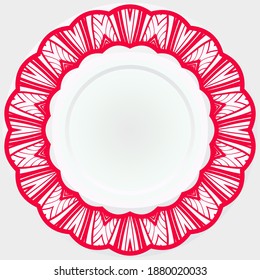Round rosette with flower mandala. circle floral ornament. decorative vector illustration.