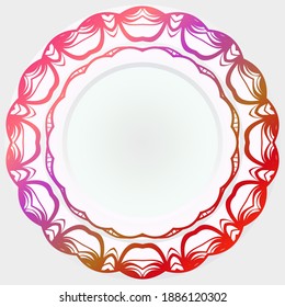 Rosette redondo con flor mandala. ornamento floral circular. ilustración decorativa vectorial.