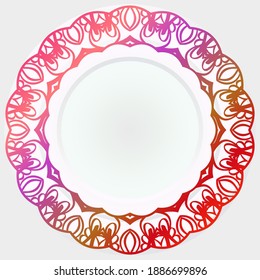 Runde Rosette mit Blumenmandala. Blumenornament im Kreis. dekorative Vektorgrafik.